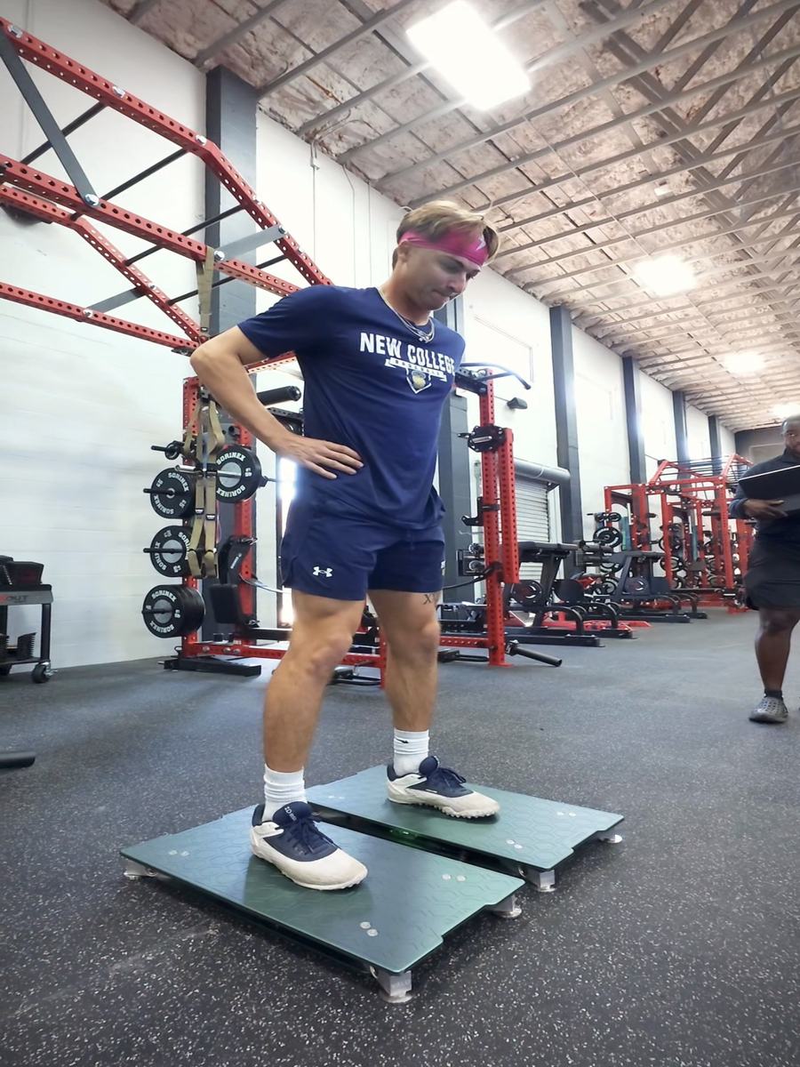 Athlete on VALD Force Plates at MaxOut 360